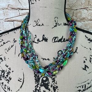 Vintage JJ Twist Bead Multicolor Necklace